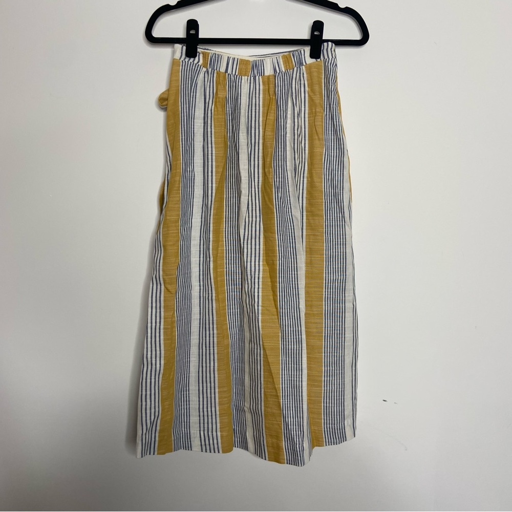 Maeve Anthropologie Skirt Striped Wrap Midi Lagenlook Coastal - Picture 8 of 13